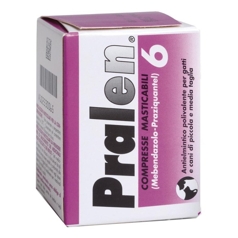 Pralen Compresse Masticabili per Cani Antiparassitario Intestinale Veterinario - Confezione da 6 Compresse