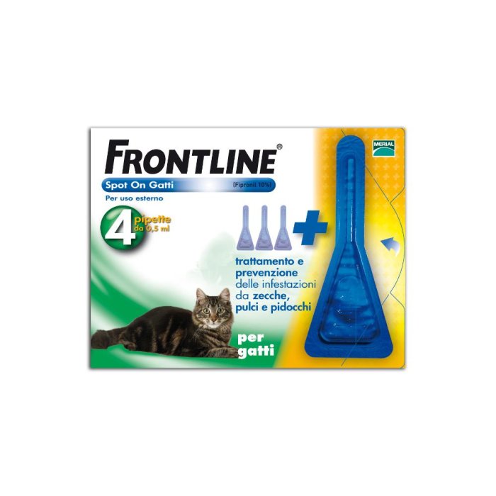 Frontline Spot Gatti 3 x 0,5 ml trattamento antiparassitario efficace contro zecche, pulci e pidocchi Frontline Spot Gatti 3 x 0,5 ml trattamento antiparassitario efficace contro zecche, pulci e pidocchi
