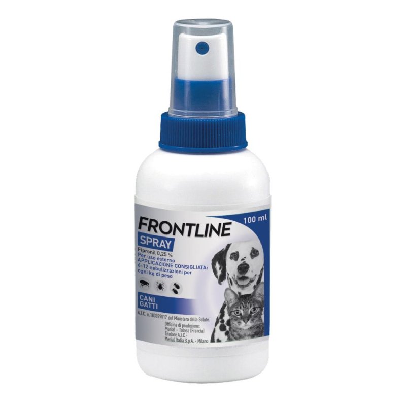 Frontline Spray Cani e Gatti 100 ml Antiparassitario Contro Pulci e Zecche Frontline Spray Cani e Gatti 100 ml Antiparassitario Contro Pulci e Zecche