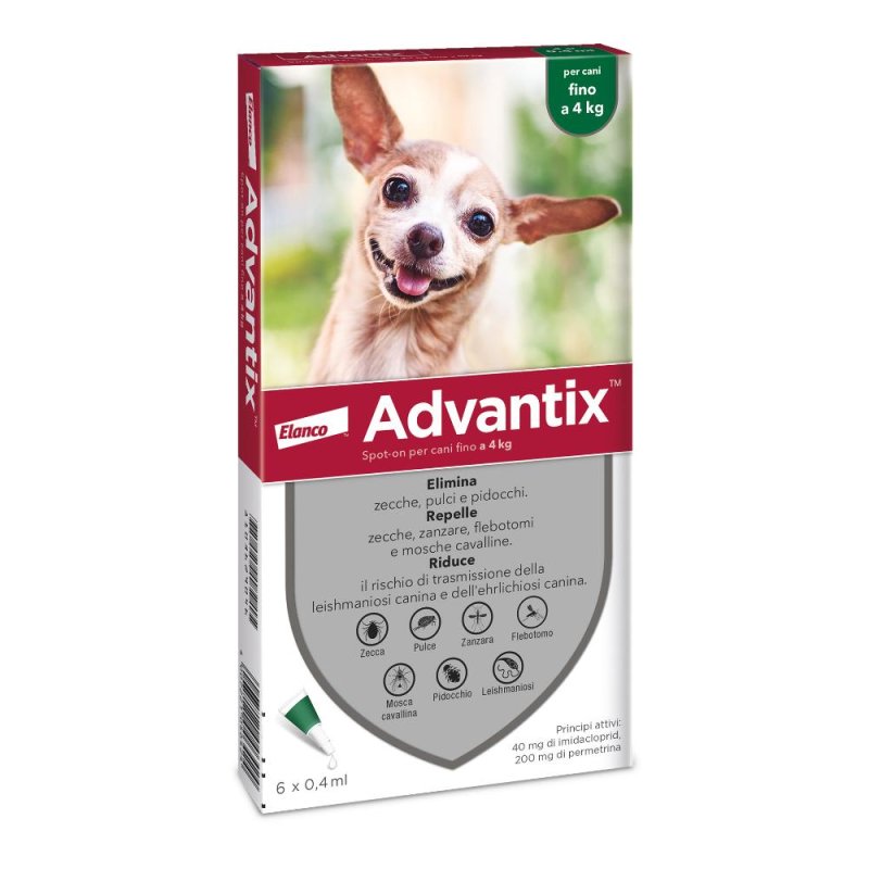Advantix - Antiparassitario Spot On per Cani 4-10 Kg Confezione 6 Pipette Advantix - Antiparassitario Spot On per Cani 4-10 Kg Confezione 6 Pipette