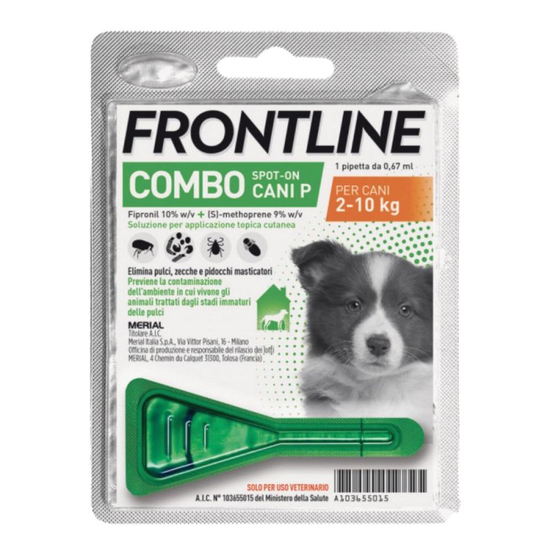 Frontline Combo cani 2-10 kg 1 pipetta 0,67 ml antiparassitario per pulci, zecche e pidocchi Frontline Combo cani 2-10 kg 1 pipetta 0,67 ml antiparassitario per pulci, zecche e pidocchi