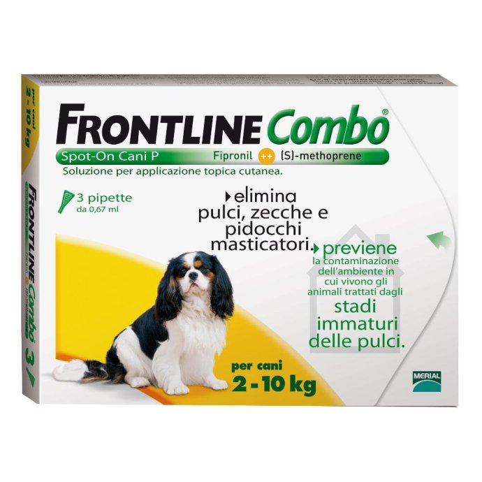 Frontline Combo Spot On cane 3 pipette 2-10Kg antiparassitario efficace contro pulci, zecche e pidocchi Frontline Combo Spot On cane 3 pipette 2-10Kg antiparassitario efficace contro pulci, zecche e pidocchi
