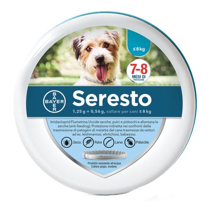 Seresto Collare Cani Da 1-8 Kg Contro Pulci E Zecche Fino A 8 Mesi Seresto Collare Cani Da 1-8 Kg Contro Pulci E Zecche Fino A 8 Mesi