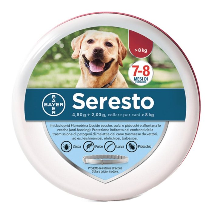 Seresto Cani 4,50g + 2,03g per cani da 8 Kg Antiparassitario per cani