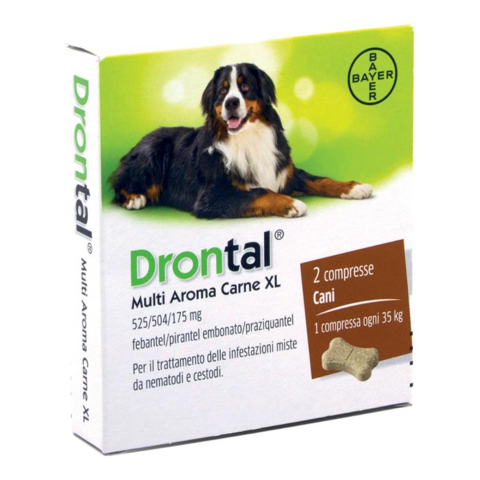 Drontal Multi aroma carne XL 2 compresse - vermifugo per cani di grossa taglia Drontal Multi aroma carne XL 2 compresse - vermifugo per cani di grossa taglia