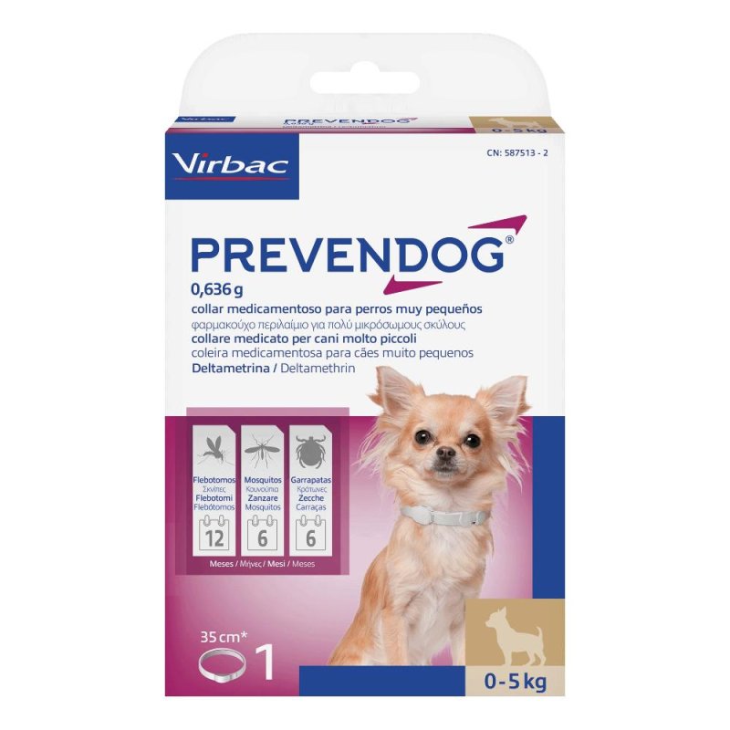 Prevendog Collare Antiparassitario per Cani Piccoli 35 cm 1 Pezzo