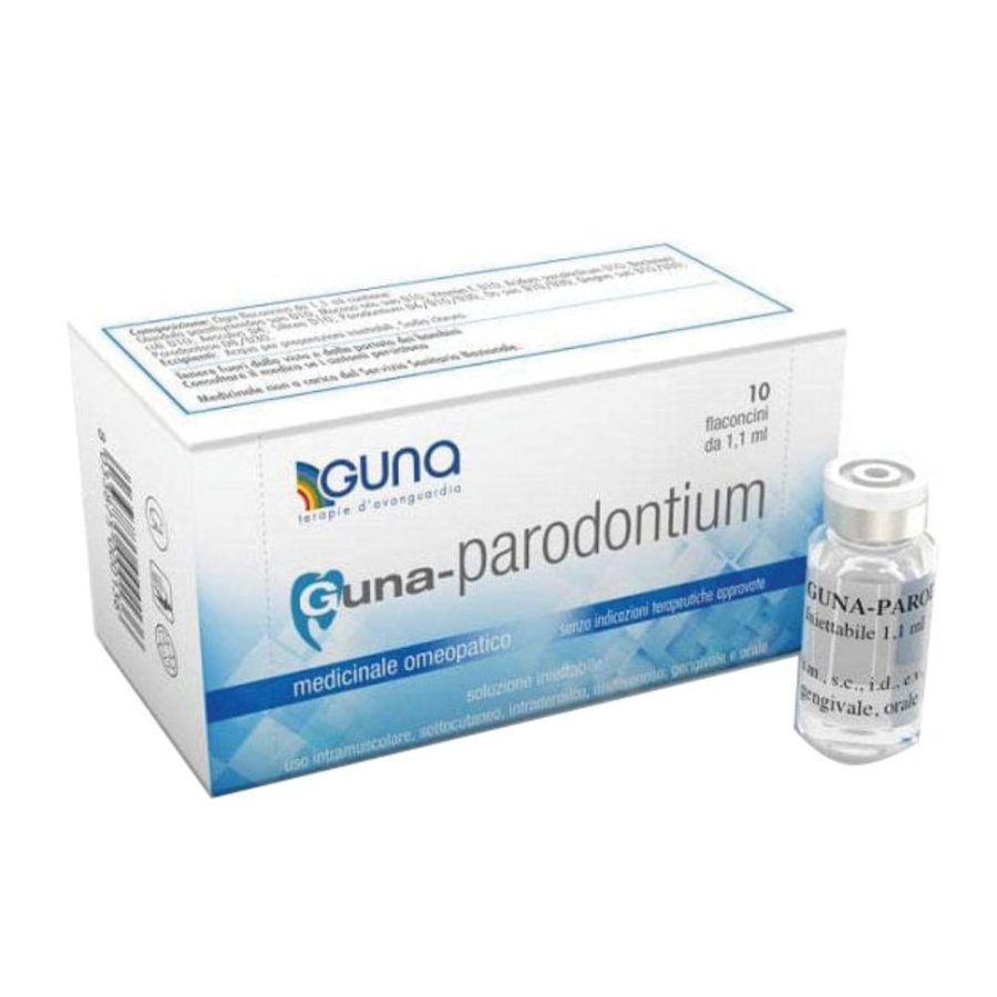 Guna Parodontium 10 flaconcini da 1,1 ml medicinale omeopatico per il benessere del parodonto Guna Parodontium 10 flaconcini da 1,1 ml medicinale omeopatico per il benessere del parodonto
