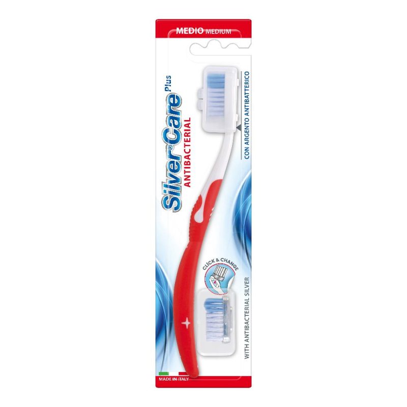 Silvercare spazzolino Plus medio con ricambio - spazzolino medio con testina di ricambio Silvercare spazzolino Plus medio con ricambio - spazzolino medio con testina di ricambio