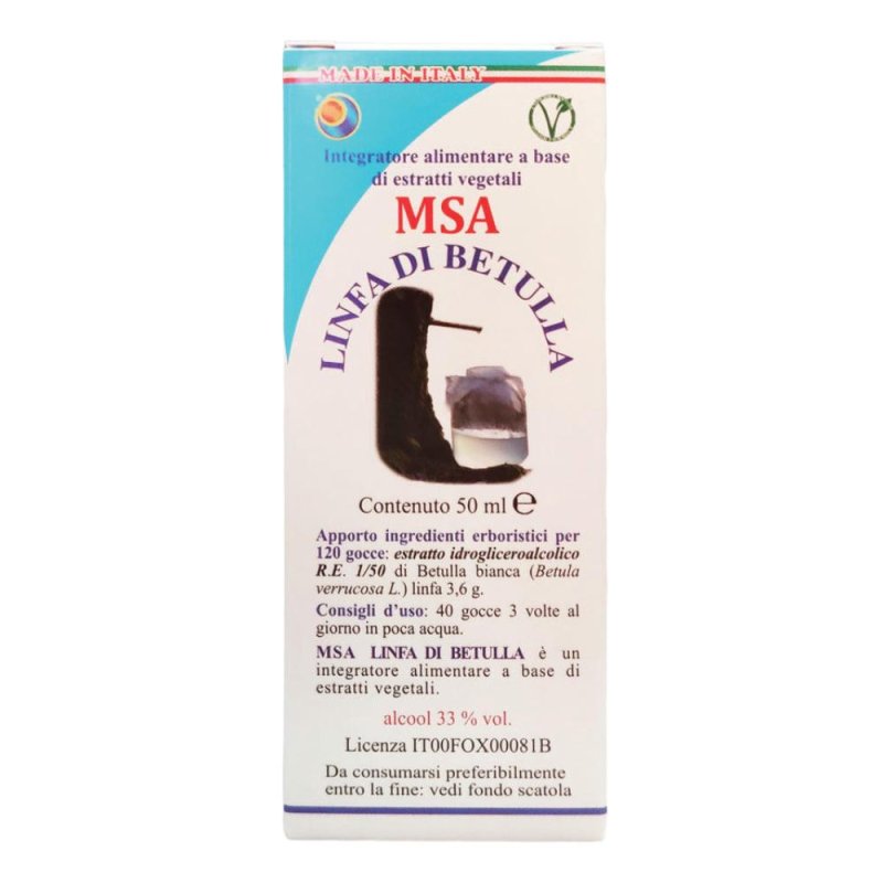 MSA Linfa di Betulla 50 ml - integratore drenante a base di betulla MSA Linfa di Betulla 50 ml - integratore drenante a base di betulla