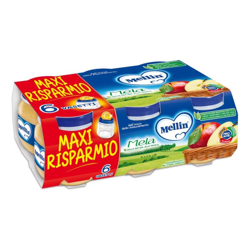 Mellin Omogeneizzato Mela 100 G 6 Pezzi Mellin Omogeneizzato Mela 100 G 6 Pezzi