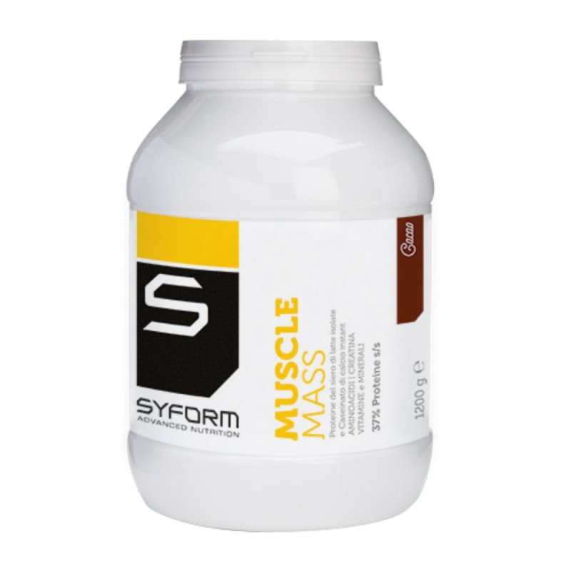 Muscle Mass cacao 1200 g - integratore per aumento massa muscolare con proteine carboidrati e creatina Muscle Mass cacao 1200 g - integratore per aumento massa muscolare con proteine carboidrati e creatina