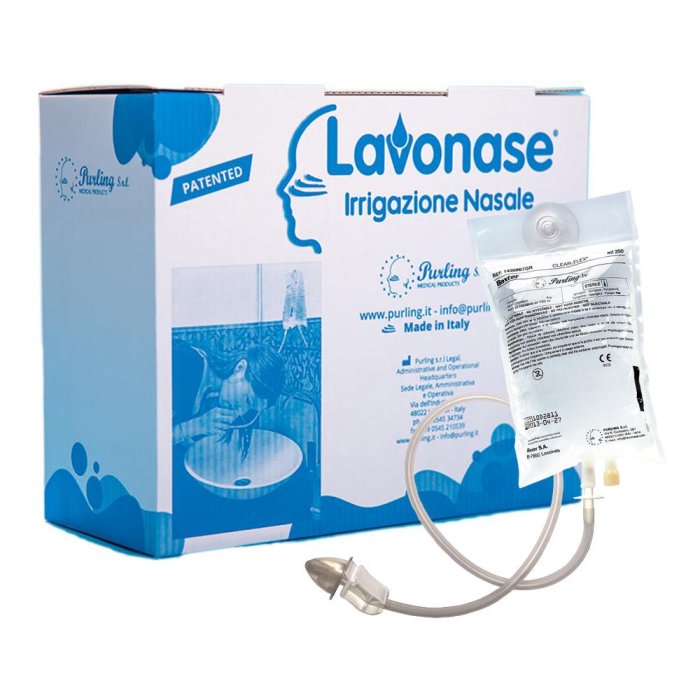 Lavonase 5 sacche da 500 ml con 5 dispositivi per irrigazione nasale