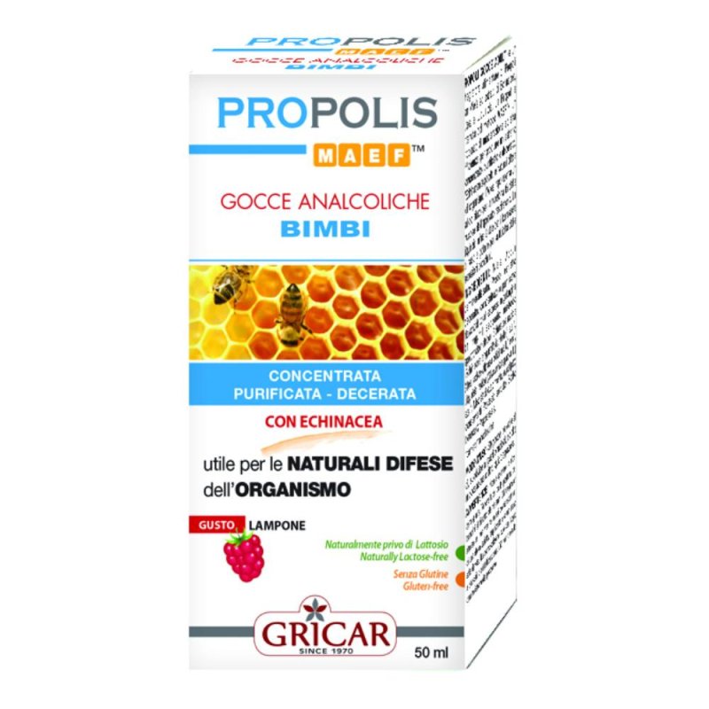 Gricar Propolis Bimbi Gocce Analcoliche Integratore Alimentare 50 ml Gricar Propolis Bimbi Gocce Analcoliche Integratore Alimentare 50 ml