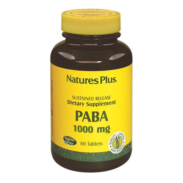 Acido Para-Aminobenzoico PABA 1000 mg Integratore 60 Tavolette ad Alto Dosaggio Acido Para-Aminobenzoico PABA 1000 mg Integratore 60 Tavolette ad Alto Dosaggio