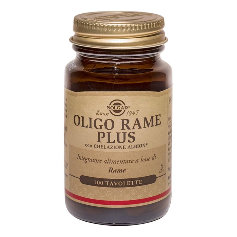 Solgar  Minerali Oligo Rame Plus Integratore Alimentare 100 Tavolette