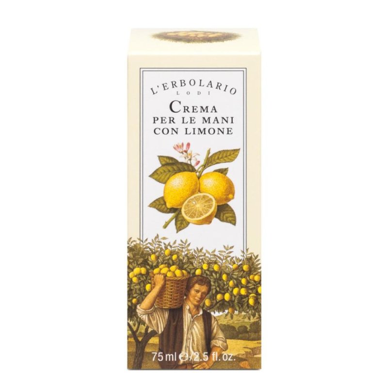 Crema Mani al Limone 75 ml Idratante Nutriente Protettiva per Pelle Secca e Screpolata