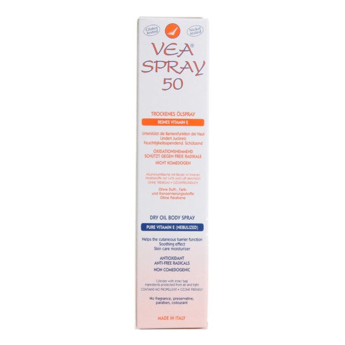 VEA Pelli Sensibili Olio Secco Spray Vitamina E Pura Nebulizzata 50 ml VEA Pelli Sensibili Olio Secco Spray Vitamina E Pura Nebulizzata 50 ml