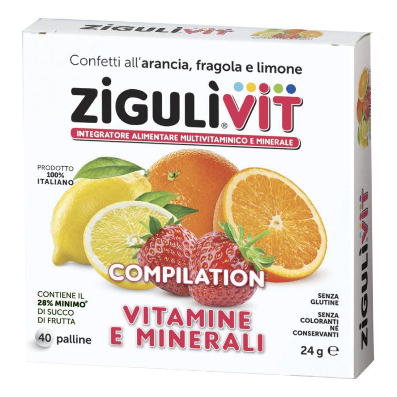 Falqui Zigulìvit Compilation Vitamine E Minerali Caramelle Alla Frutta 24 g Falqui Zigulìvit Compilation Vitamine E Minerali Caramelle Alla Frutta 24 g