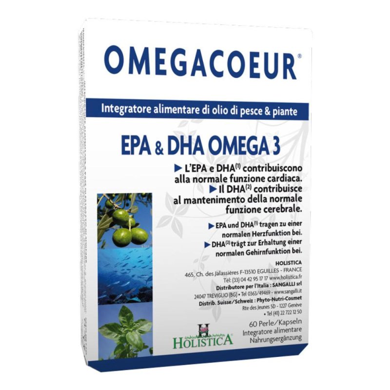 Omegacoeur integratore con Omega 3 per il benessere cardiaco 60 capsule Omegacoeur integratore con Omega 3 per il benessere cardiaco 60 capsule