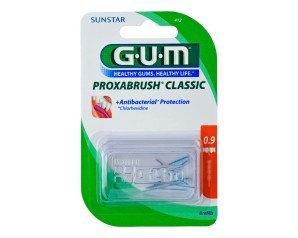 GUM  Igiene Dentale Quotidiana Proxabrush 412 8 Ricambi Cilindrici 0.9 mm
