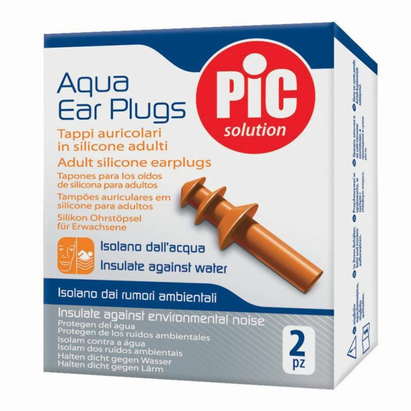 Pic Sport Tappi Auricolari - Protezione Ottimale per Acqua e Rumori - Formato Adulto/Bambino 2 pezzi Pic Sport Tappi Auricolari - Protezione Ottimale per Acqua e Rumori - Formato Adulto/Bambino 2 pezzi