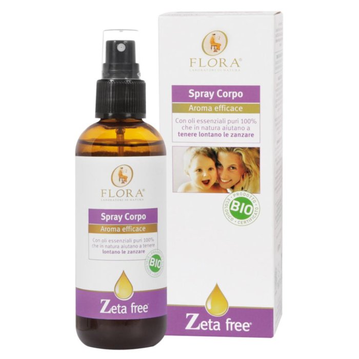 Flora Zeta Free - Spray Corpo Aroma Efficace Anti Zanzare 100 ml