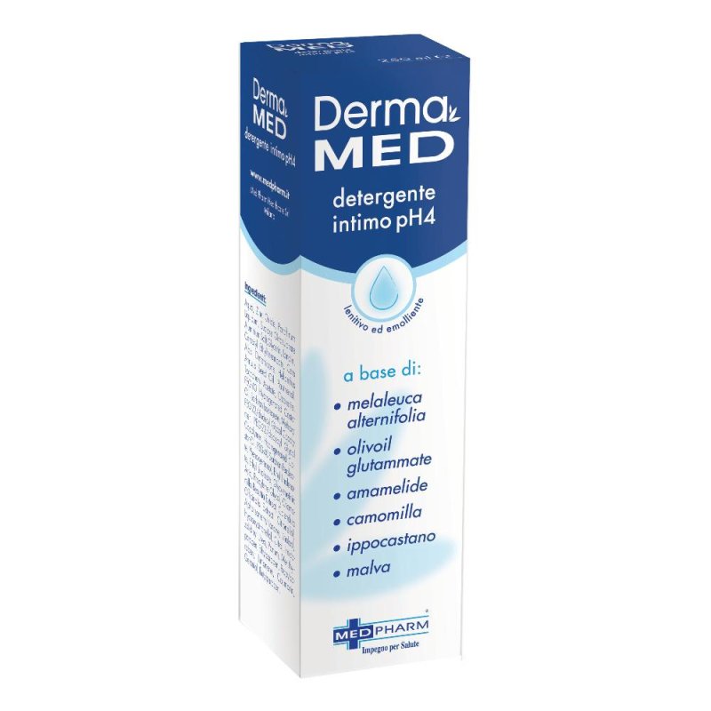 Dermamed detergente intimo pH 4 250 ml con tea tree per igiene quotidiana Dermamed detergente intimo pH 4 250 ml con tea tree per igiene quotidiana