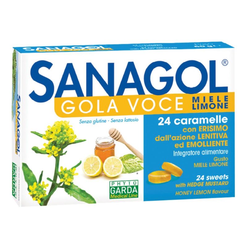 Phytogarda  Rimedi Naturali Sanagol Erisimo Caramelle Gusto Miele Limone