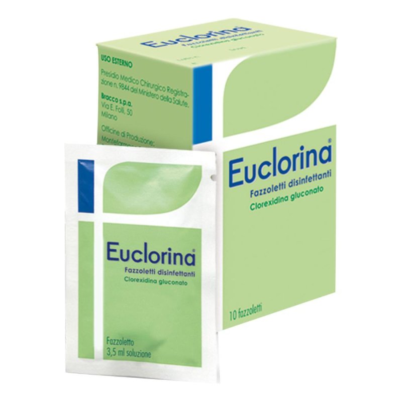Dompe' Farmaceutici Disinfettante Fazzoletto Per Medicazione Euclorina 10 Pezzi Dompe' Farmaceutici Disinfettante Fazzoletto Per Medicazione Euclorina 10 Pezzi