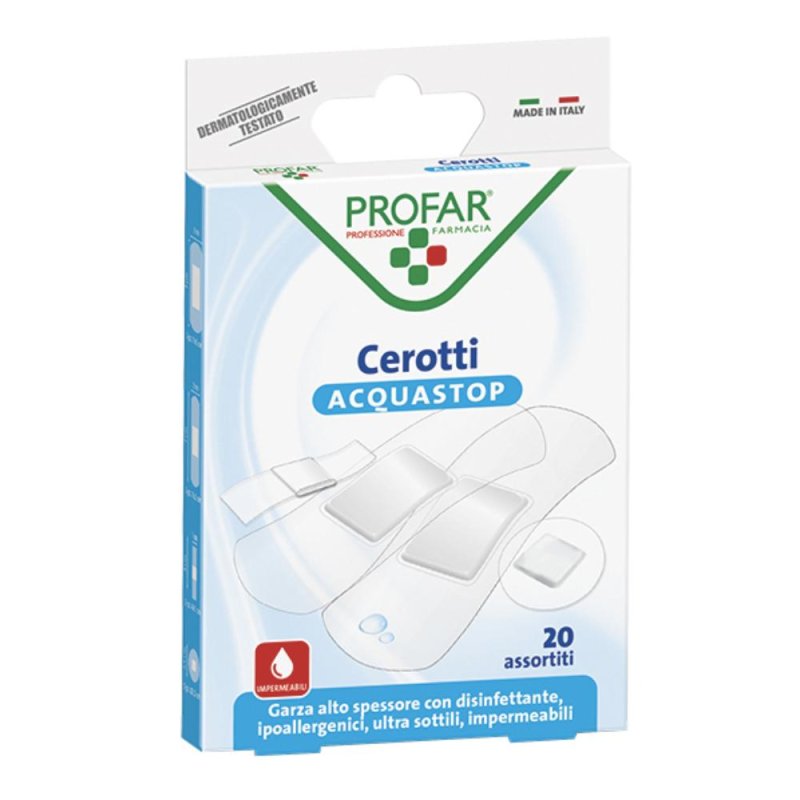 Profar Acquastop - Cerotti Assortiti 20 cerotti Profar Acquastop - Cerotti Assortiti 20 cerotti