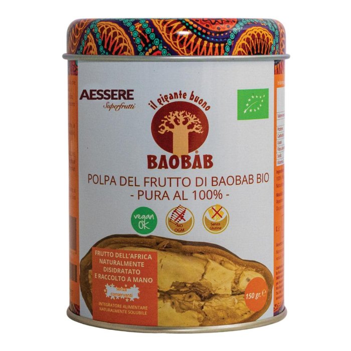 Baobab polpa bio 150 g Aessere - polpa di baobab biologica in polvere Baobab polpa bio 150 g Aessere - polpa di baobab biologica in polvere