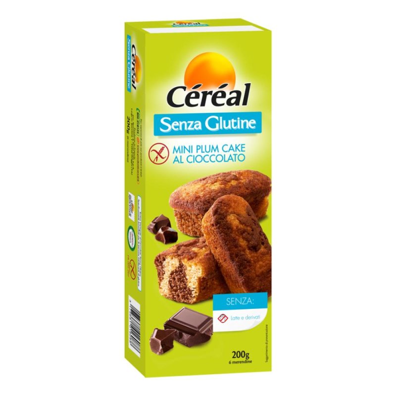 Cereal Mini Plumcake Senza Glutine Gocce di Cioccolato 200 grammi