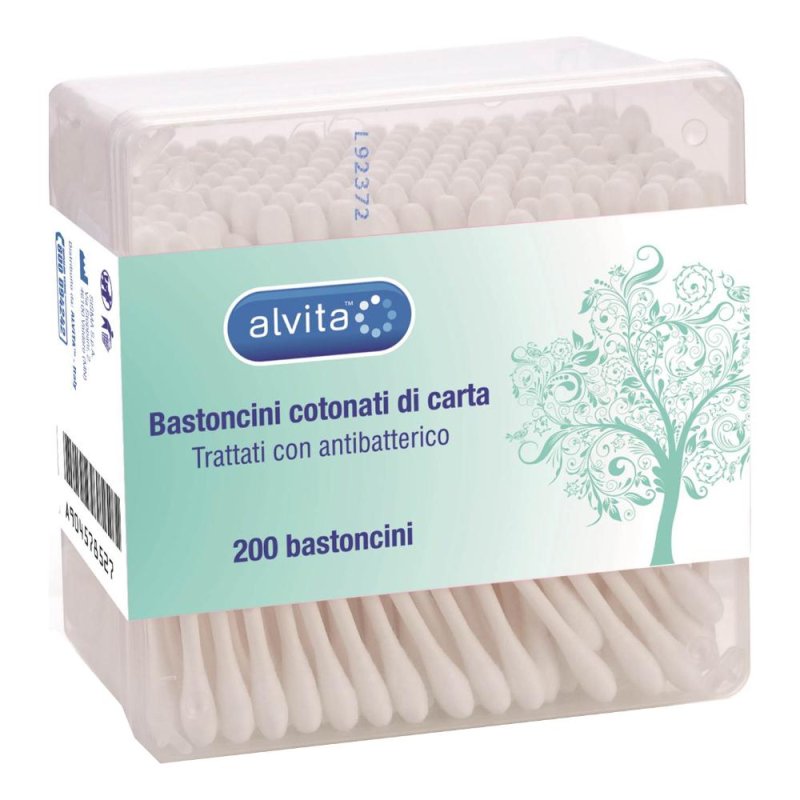 Alvita - Bastoncini Cotone Confezione cotton fioc 200 Pezzi Alvita - Bastoncini Cotone Confezione cotton fioc 200 Pezzi