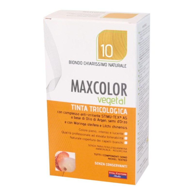 Vital Factors MaxColor Vegetal Tinta Tricologica 10 Biondo Chiarissimo Naturale Vital Factors MaxColor Vegetal Tinta Tricologica 10 Biondo Chiarissimo Naturale
