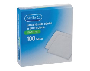 Alvita compressa di garza idrofila sterile in puro cotone 10x10 100pz
