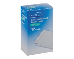 Alvita garza idofila sterile in puro cotone 18x40cm 12 pezzi