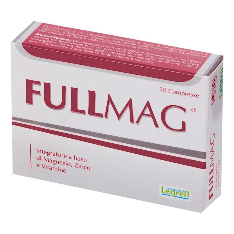 Fullmag Integratore di Magnesio, Vitamine del Gruppo B e Zinco - 20 Compresse Fullmag Integratore di Magnesio, Vitamine del Gruppo B e Zinco - 20 Compresse