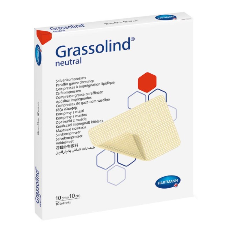Grassolind Garza Grassa Sterile Non Aderente 10 x 10 centimetri Confezione da 10 Pezzi Grassolind Garza Grassa Sterile Non Aderente 10 x 10 centimetri Confezione da 10 Pezzi
