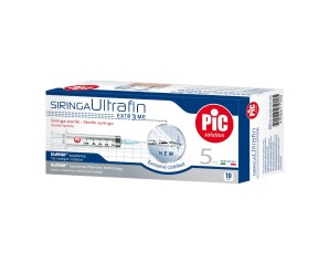 Pic Siringa Ultrafine con Triplice Affilatura 5 ml Ago 14 10 Pezzi