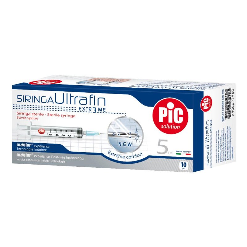 Pic Siringa Ultrafine con Triplice Affilatura 5 ml Ago 14 10 Pezzi Pic Siringa Ultrafine con Triplice Affilatura 5 ml Ago 14 10 Pezzi