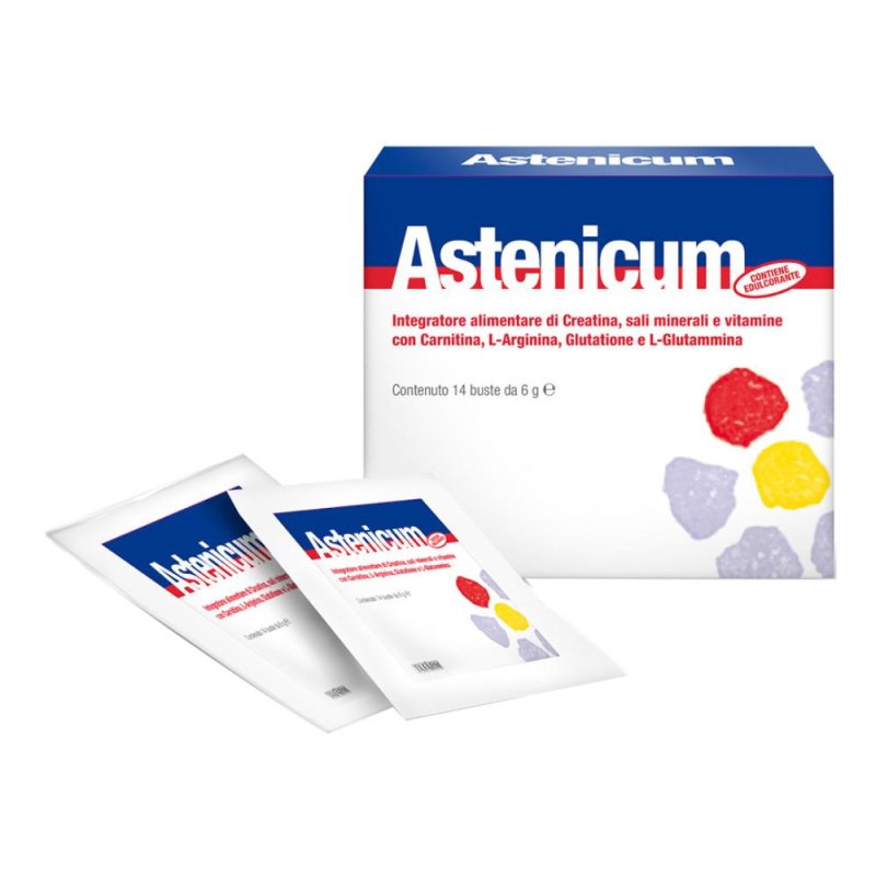 Astenicum Integratore Alimentare per Stanchezza Fisica e Mentale 14 Buste da 6 Grammi Astenicum Integratore Alimentare per Stanchezza Fisica e Mentale 14 Buste da 6 Grammi