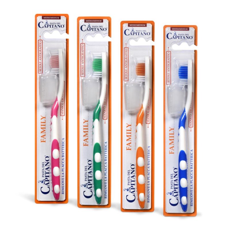 Pasta Del Capitano Family Spazzolino Medio Vari Colori, 1 Pezzo Pasta Del Capitano Family Spazzolino Medio Vari Colori, 1 Pezzo