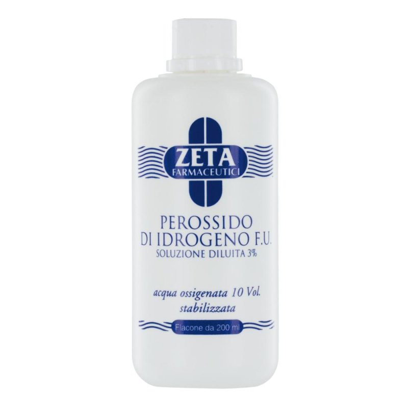 Zeta Farmaceutici Acqua Ossigenata 3% Perossido di Idrogeno 10 Volumi 200 ml Zeta Farmaceutici Acqua Ossigenata 3% Perossido di Idrogeno 10 Volumi 200 ml