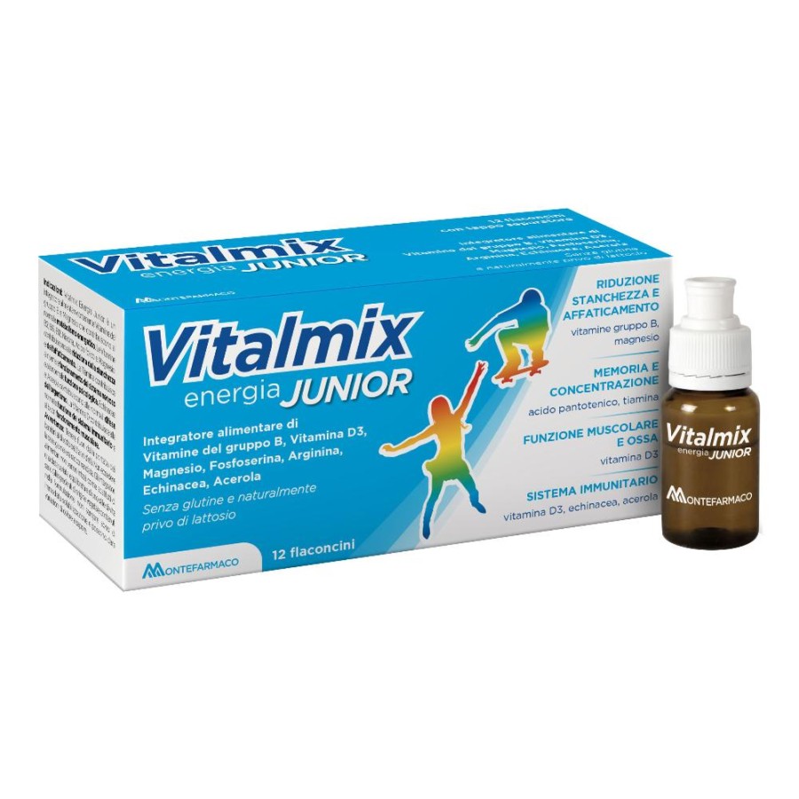 Vitalmix Junior integratore con vitamine B12 e minerali per bambini 12 flaconcini - Montefarmaco