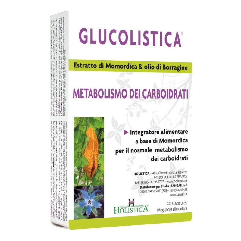 Holistica Glucolistica Integratore Naturale per il Metabolismo degli Zuccheri 40 Capsule