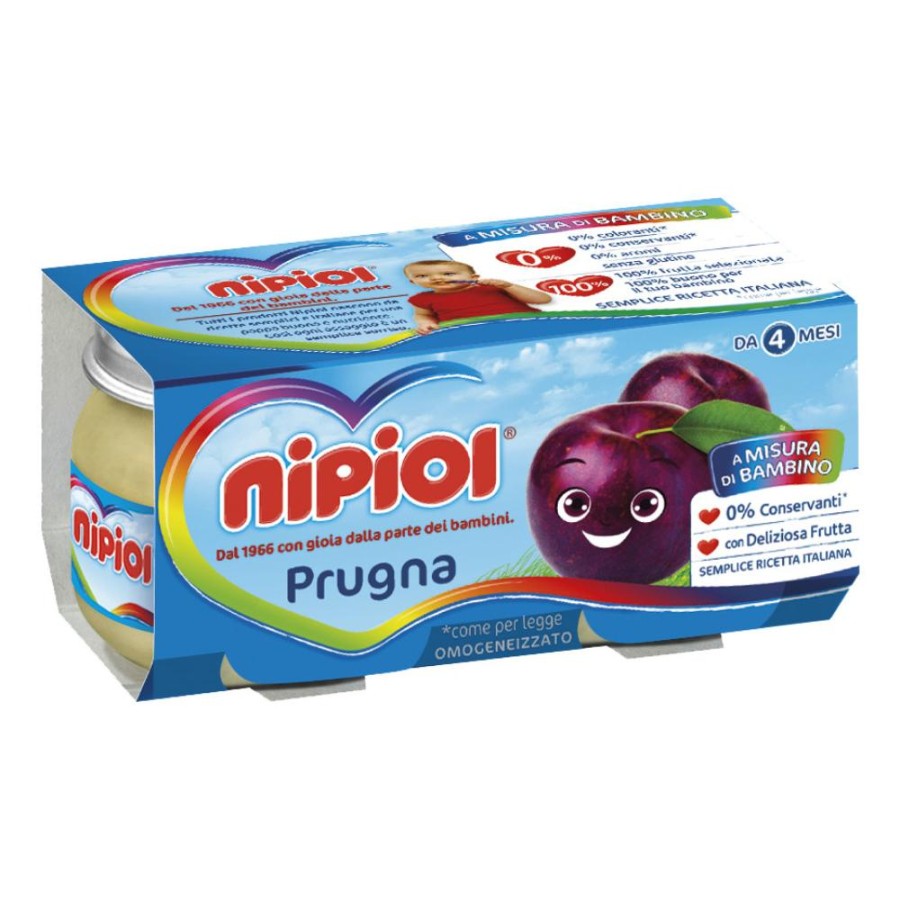 Plasmon Omogeneizzato Frutta Prugna 80g 24 Vasetti con Frutta