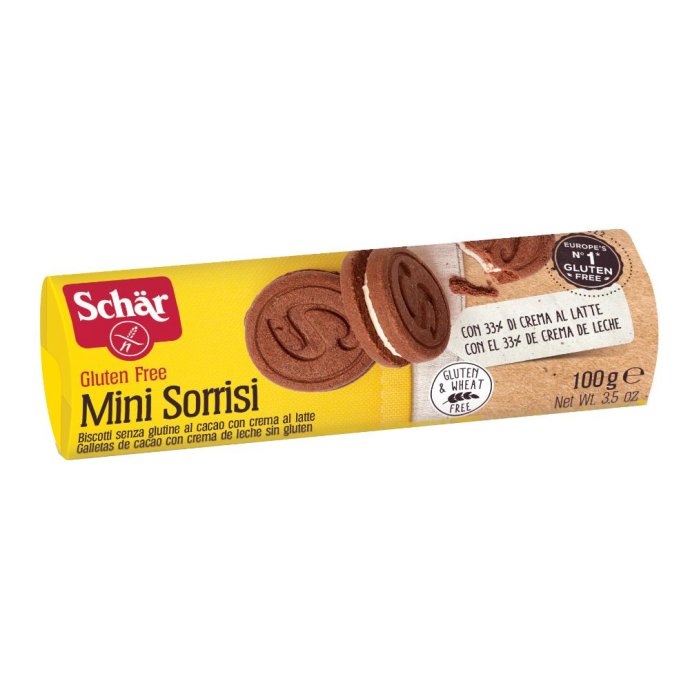 Schar Biscotti Minisorrisi Crema Al Latte Senza Glutine 100 g Schar Biscotti Minisorrisi Crema Al Latte Senza Glutine 100 g