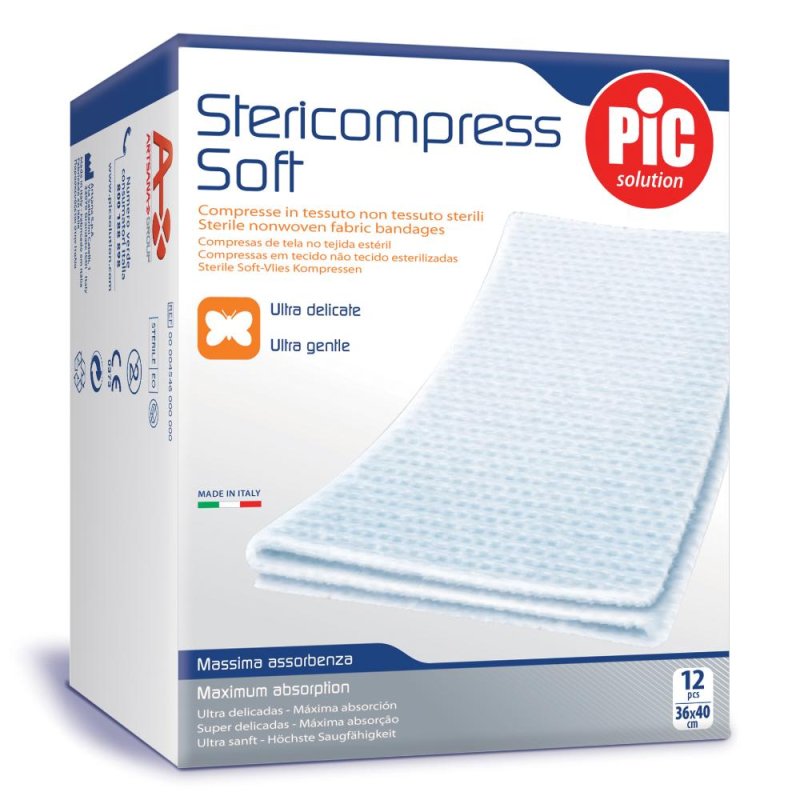 Artsana Pic Stericompress Soft Compresse Di Garza 18x40cm 12 Pezzi