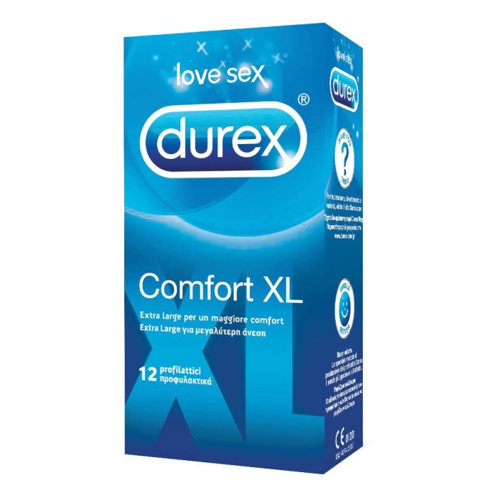 Durex Comfort XL Confezione con 12 Profilattici Extra