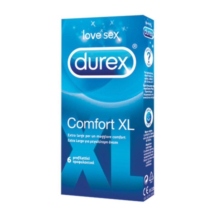 Durex Classic Profilattici Comfort XL Confezione con 6 Profilattici Extra